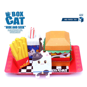 [페이퍼토이]BOX CAT / 햄버거 세트